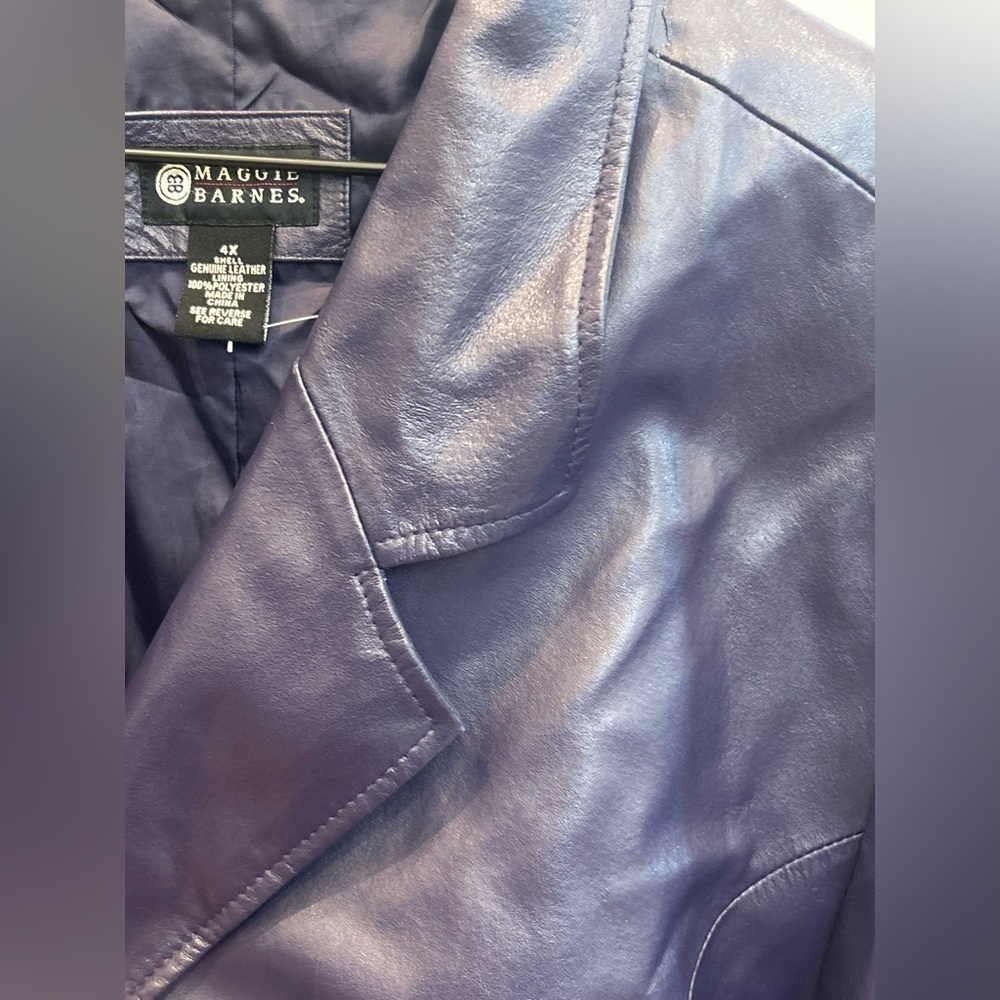 Genuine leather jacket purple